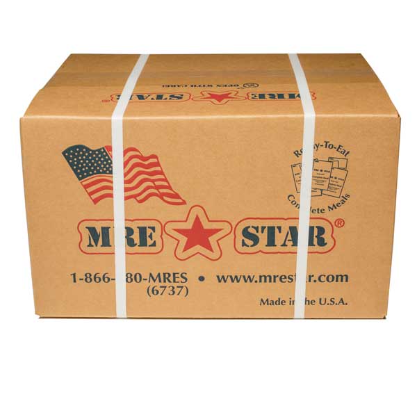 MRE STAR Case of 12 Single Complete MRE Meals – Standard Variety with Heaters