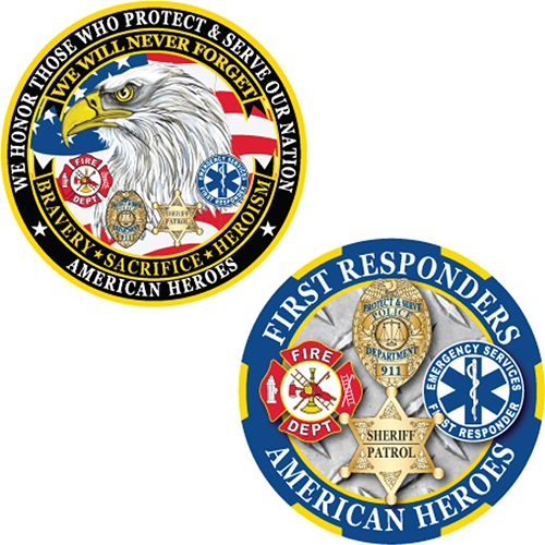 CHALLENGE COIN-AMERICAN Heroes; Made In USA