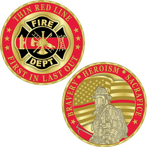 CHALLENGE COIN-FIRE DEPT. THIN RED LINE