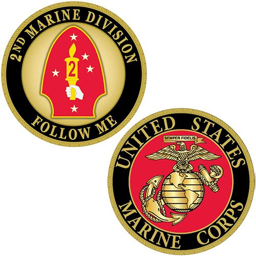CHALLENGE COIN-USMC,2ND MARINE DIV.