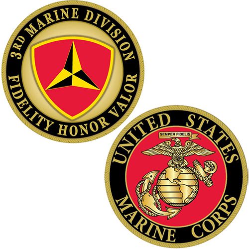 CHALLENGE COIN-USMC,3RD MARINE DIV.