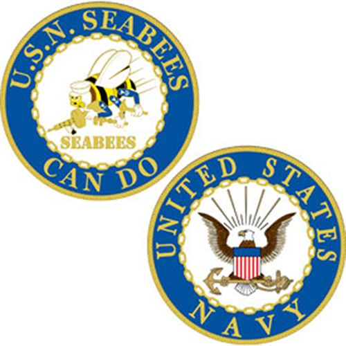 CHALLENGE COIN-USN,SEABEE "CAN DO"