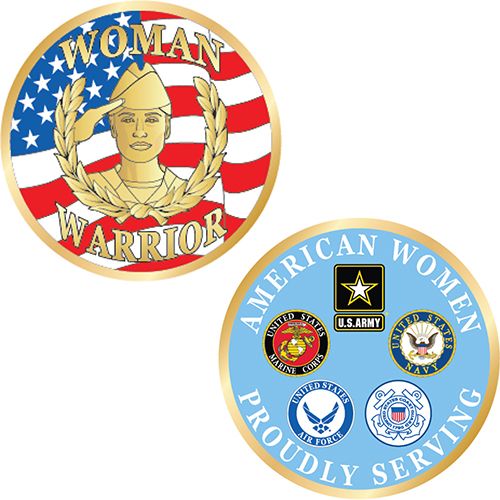CHALLENGE COIN-WOMAN WARRIOR Made In USA