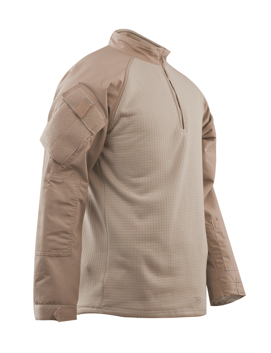 COMBAT SHIRT, COLD WEATHER KH P/C R/S 1/4 ZIP