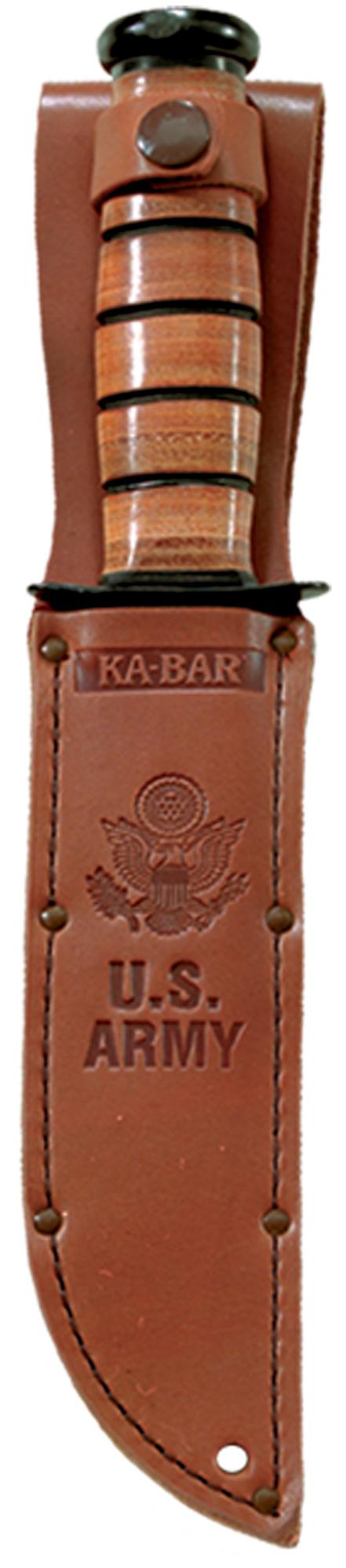 U.S. ARMY KA-BAR®, (Straight Edge, Leather Sheath)