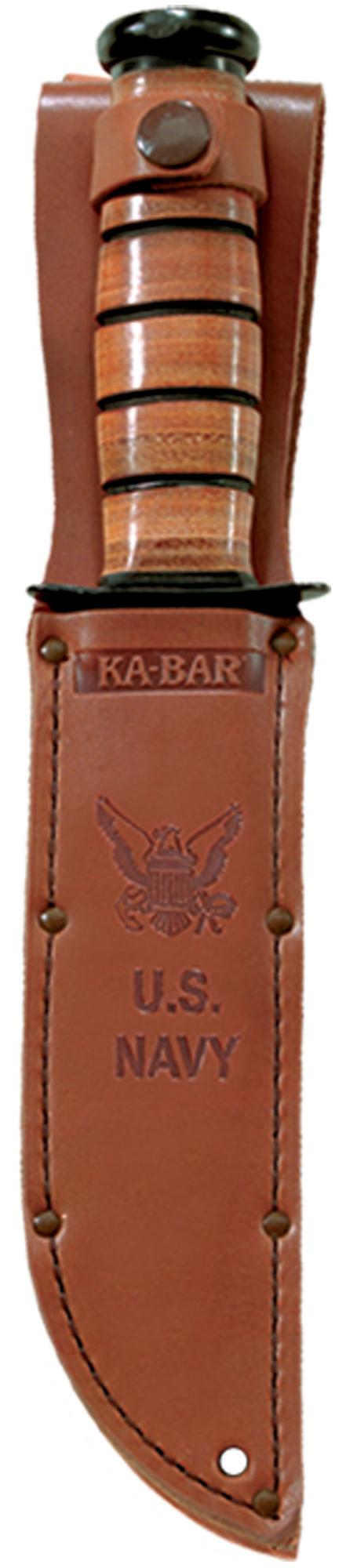 US NAVY KA-BAR®, (Straight Edge, Leather Sheath)