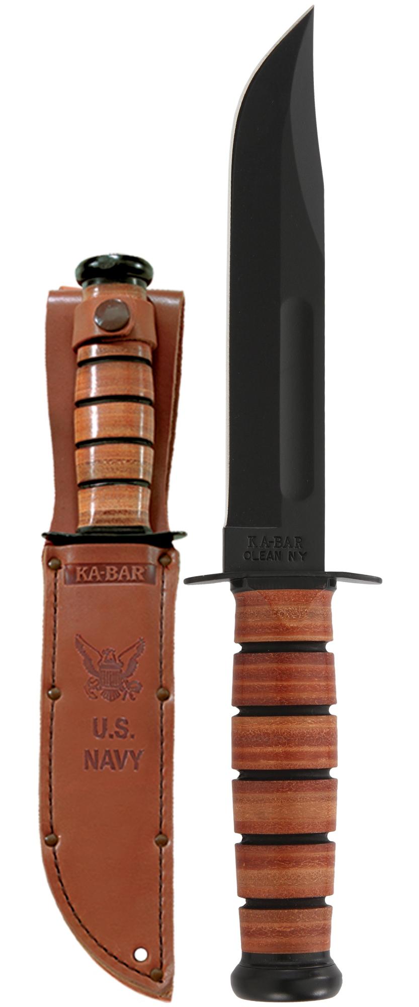US NAVY KA-BAR®, (Straight Edge, Leather Sheath)