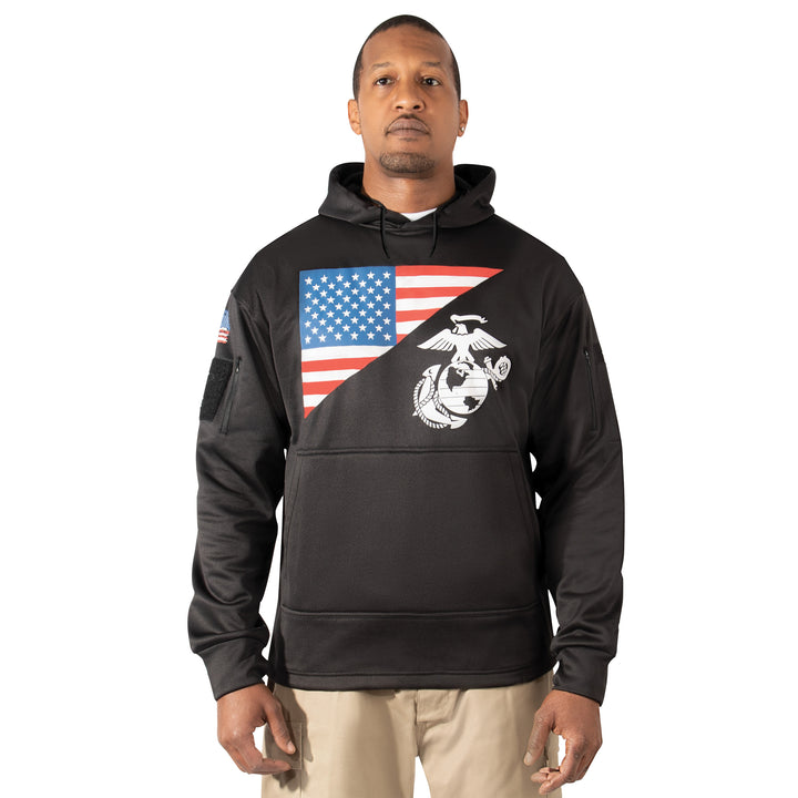 Rothco US Flag / USMC Eagle, Globe & Anchor Concealed Carry Hoodie