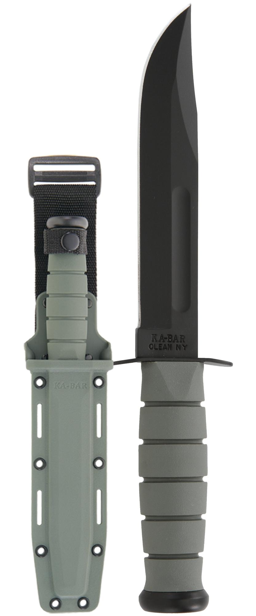 Full Size Foliage Green Ka-Bar, Hard Plastic Sheath