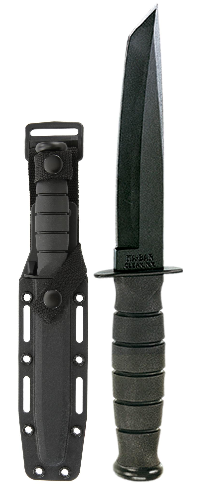 Short Tanto Ka-Bar (Straight Blade, Hard Plastic Sheath)