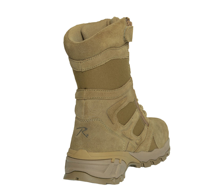 Rothco Forced Entry Composite Toe AR 670-1 Coyote Brown Side Zip Tactical Boot