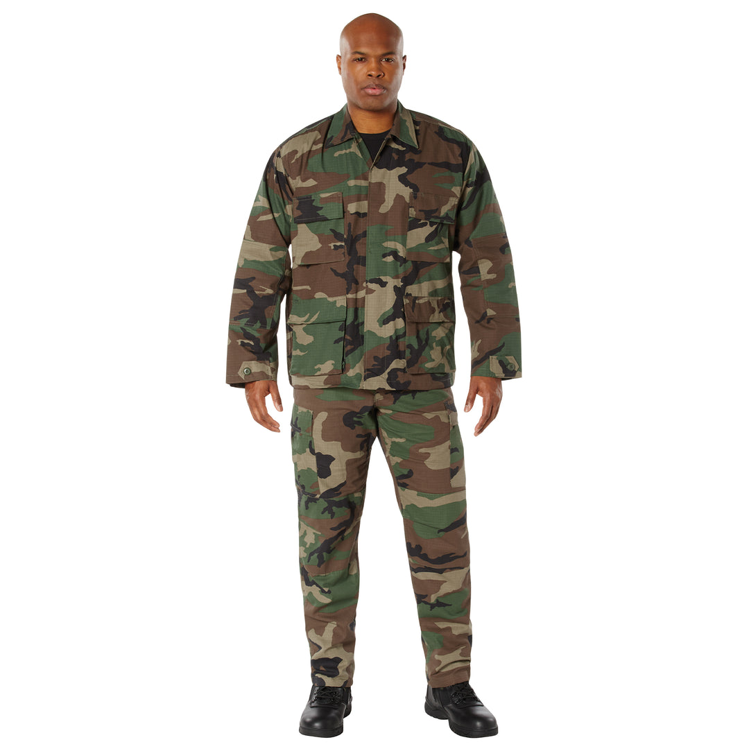 Rothco Tactical Woodland Camo Rip-Stop BDU Shirt