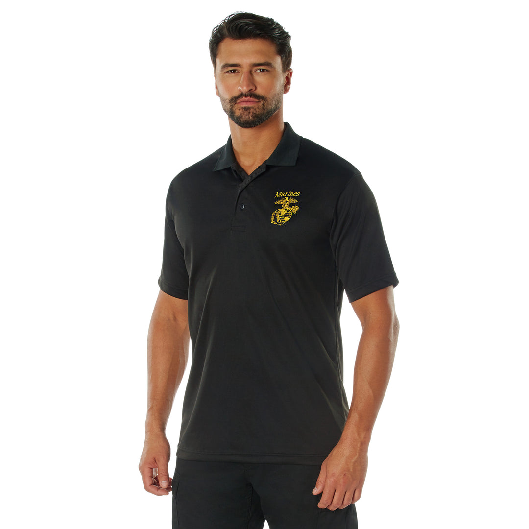 Rothco USMC Eagle, Globe & Anchor Moisture Wicking Polo Shirt