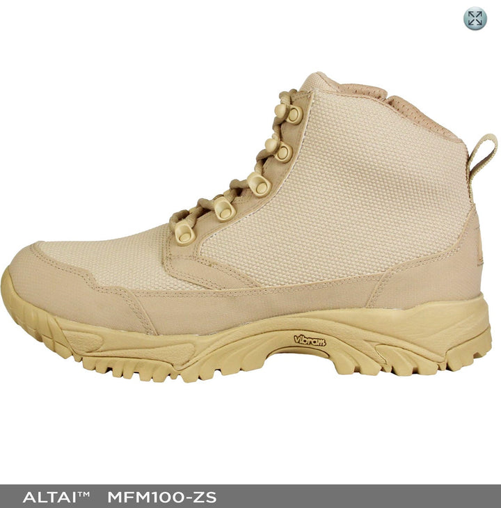 ALTAI™ 6″ Waterproof Tan Zip Up Work Boots (Model: MFM100-ZS)