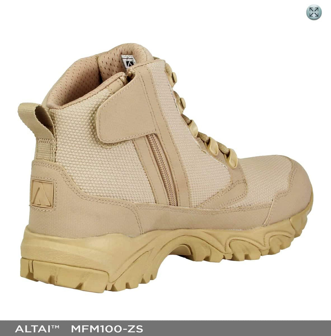 ALTAI™ 6″ Waterproof Tan Zip Up Work Boots (Model: MFM100-ZS)
