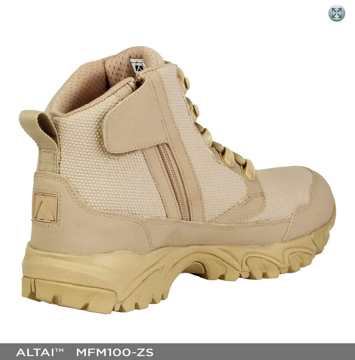 ALTAI™ 6″ Waterproof Tan Zip Up Work Boots (Model: MFM100-ZS)