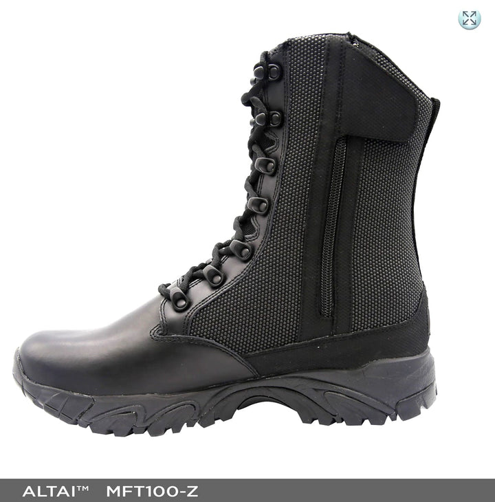 ALTAI™ 8″  Waterproof Side Zip Black Tactical Boots (Model: MFT100-Z)
