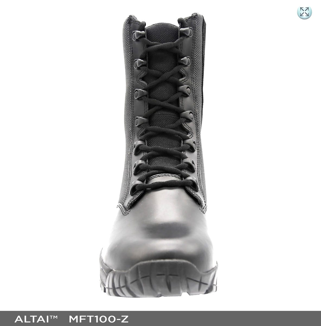 ALTAI™ 8″  Waterproof Side Zip Black Tactical Boots (Model: MFT100-Z)