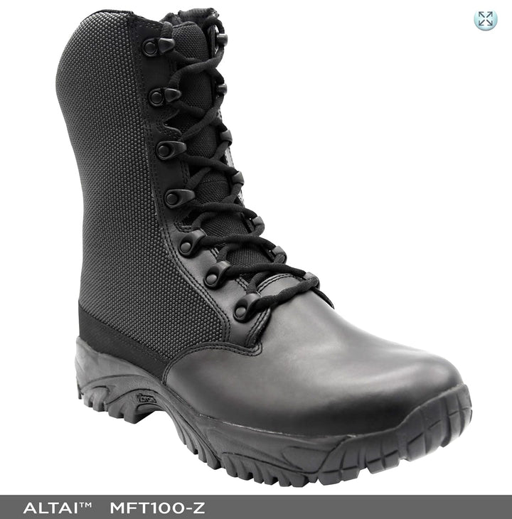 ALTAI™ 8″  Waterproof Side Zip Black Tactical Boots (Model: MFT100-Z)