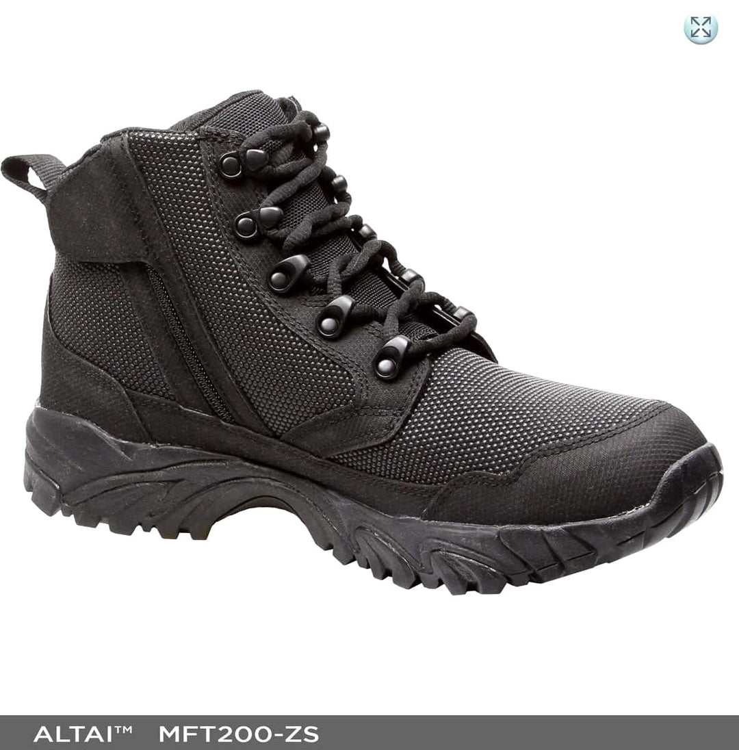 ALTAI™ 6″  Waterproof Side Zip Black Tactical Boots (Model: MFT200-ZS)