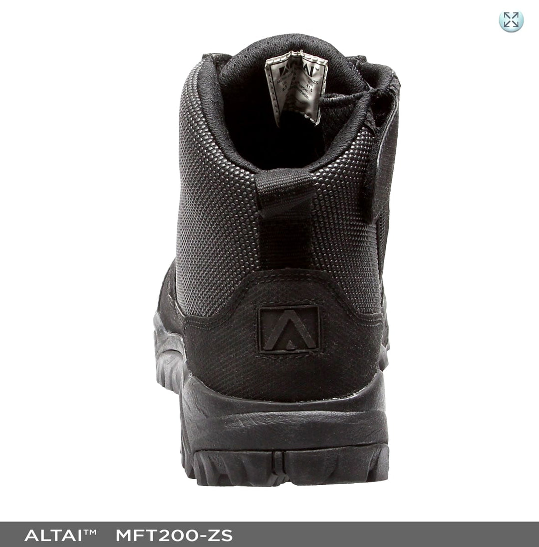 ALTAI™ 6″  Waterproof Side Zip Black Tactical Boots (Model: MFT200-ZS)