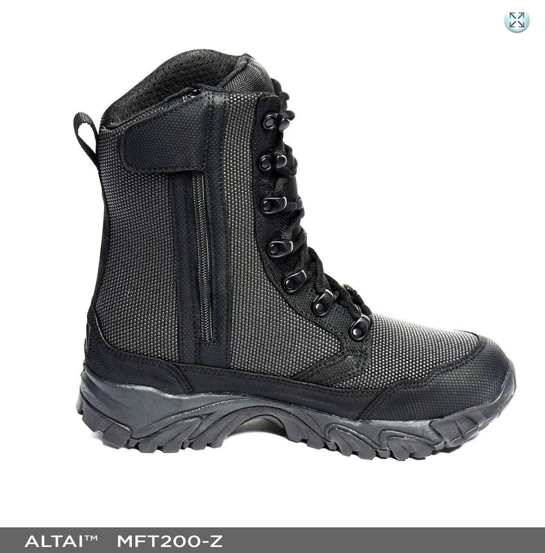 ALTAI™ 8″  Waterproof Side Zip Black Tactical Boots (Model: MFT200-Z)