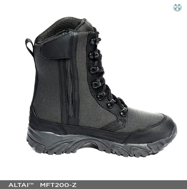 ALTAI™ 8″  Waterproof Side Zip Black Tactical Boots (Model: MFT200-Z)