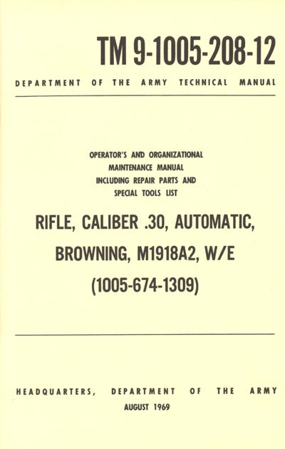 Rifle CAL. .30, Automatic Browning
