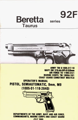 Beretta 92F Taurus, Pistol 9mm, M9 (TM 1005-317-10)