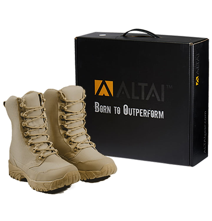 ALTAI™ 8″ Waterproof Tan Combat Boots (Model: MFM100)