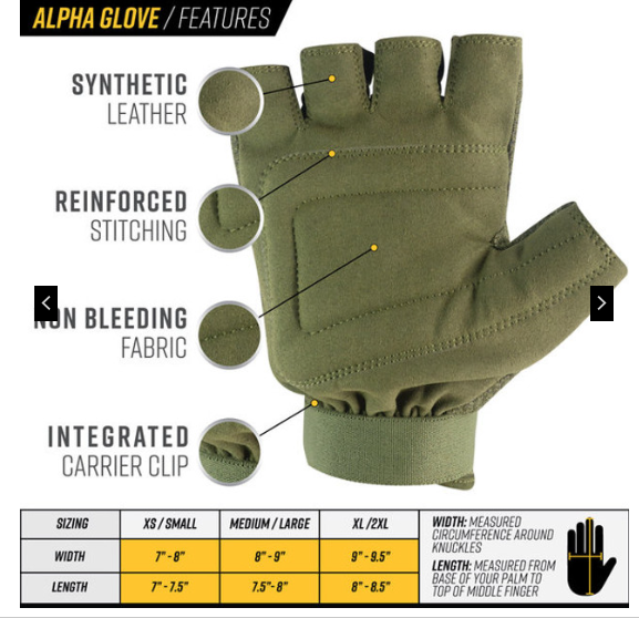 Valken Alpha Plastic Armored Half Finger Glove