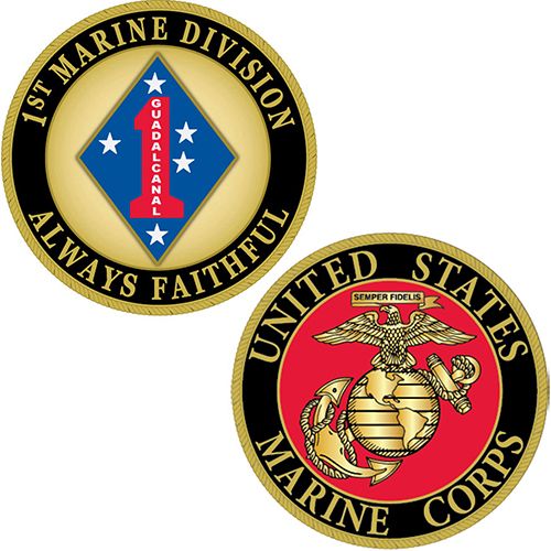 CHALLENGE COIN-USMC,1ST MARINE DIV.