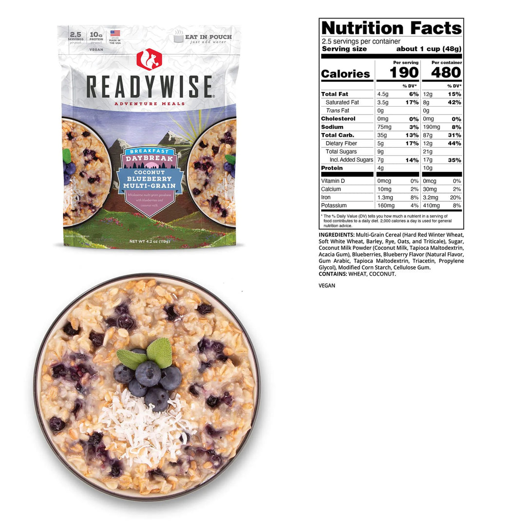 ReadyWise Daybreak Coconut Blueberry Multi-Grain