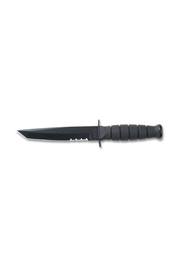 Short Tanto Ka-Bar, (Serrated Blade, Hard Plastic Sheath) 5055