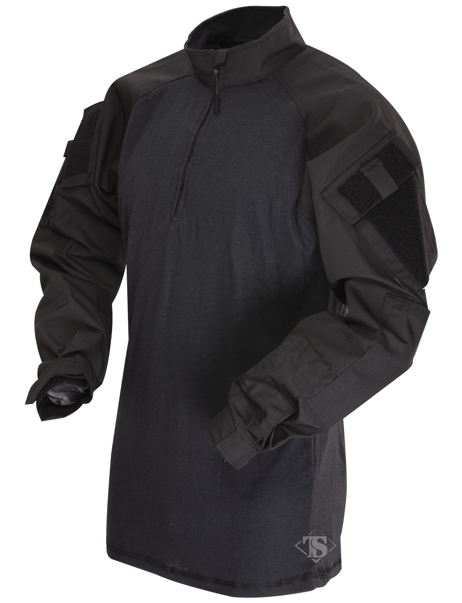 *T.R.U.® 1/4 ZIP COMBAT SHIRT- Black/Black (2566)