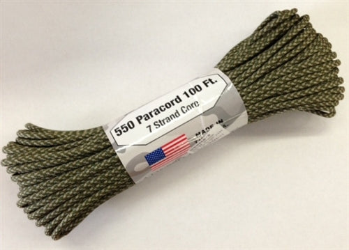 7 Strand 550 lbs Paracord  Paracord Is a must have for all outdoor and survival enthusiasts. This rope has almost endless uses and qualities. Great For survival bracelets,  camping, Backpacking, military, survival kits / bug out bags, ETC.   • 7 Strand Core  • lightweight & Strong  • UV resistant  • Rot & Mildew Resistant  • Color Will not run or bleed  • Made in the USA