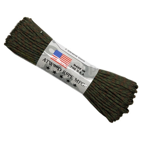 7 Strand 550 lbs Paracord  Paracord Is a must have for all outdoor and survival enthusiasts. This rope has almost endless uses and qualities. Great For survival bracelets,  camping, Backpacking, military, survival kits / bug out bags, ETC.   • 7 Strand Core  • lightweight & Strong  • UV resistant  • Rot & Mildew Resistant  • Color Will not run or bleed  • Made in the USA