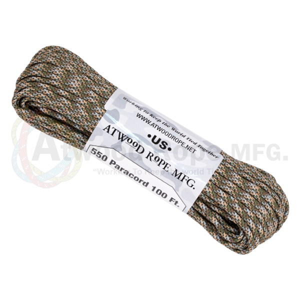 7 Strand 550 lbs Paracord  Paracord Is a must have for all outdoor and survival enthusiasts. This rope has almost endless uses and qualities. Great For survival bracelets,  camping, Backpacking, military, survival kits / bug out bags, ETC.   • 7 Strand Core  • lightweight & Strong  • UV resistant  • Rot & Mildew Resistant  • Color Will not run or bleed  • Made in the USA