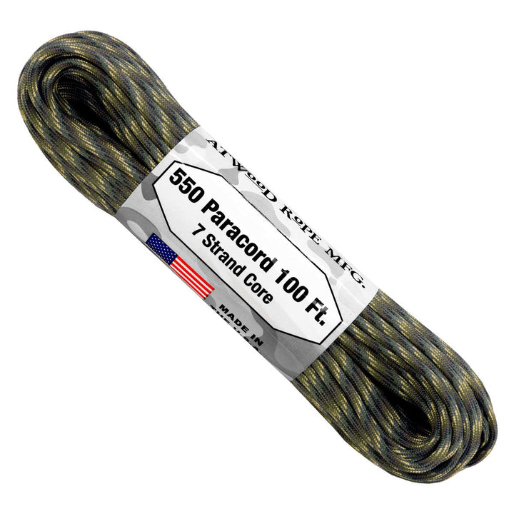 7 Strand 550 lbs Paracord  Paracord Is a must have for all outdoor and survival enthusiasts. This rope has almost endless uses and qualities. Great For survival bracelets,  camping, Backpacking, military, survival kits / bug out bags, ETC.   • 7 Strand Core  • lightweight & Strong  • UV resistant  • Rot & Mildew Resistant  • Color Will not run or bleed  • Made in the USA